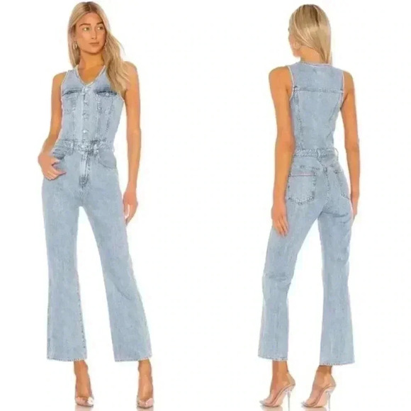 NEW Agolde 70's Jumpsuit Overalls in Westward Blue - Picture 1 of 13